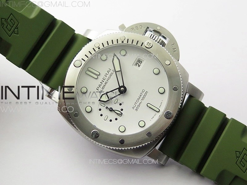 PAM1226 Y VSF 1:1 Best Edition White Dial on Green Rubber Strap P.900 Super Clone